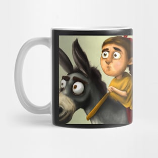 Mom and friend on the donkey Mug